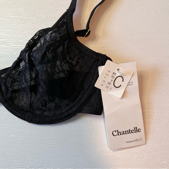 NWT Chantelle Lingerie Spirit Full Coverage Lace Molded Bra 32C BLACK #0097E - Picture 12 of 13